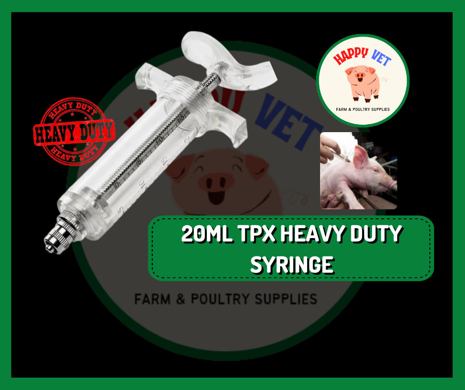 20 ml TPX Heavy Duty Veterinary Syringe with Luer Lock Syringe for