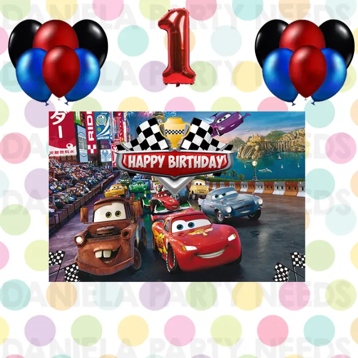 Cars Birthday Theme Decoration Tarpaulin With Balloon Set A Cars Theme Diy Party Set Lazada Ph