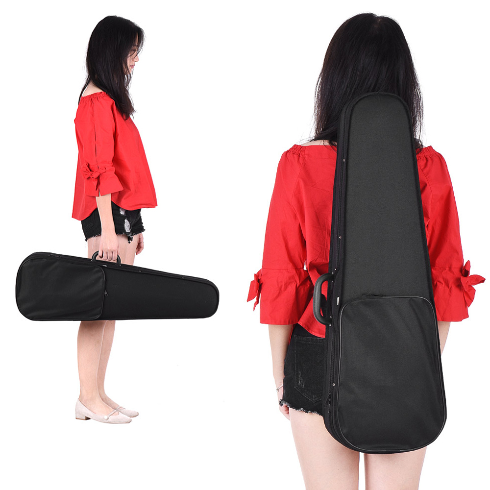 Professional 4/4 Full Size Violin Triangle Shape Case Box Hard & Super Light with Shoulder Straps Beige