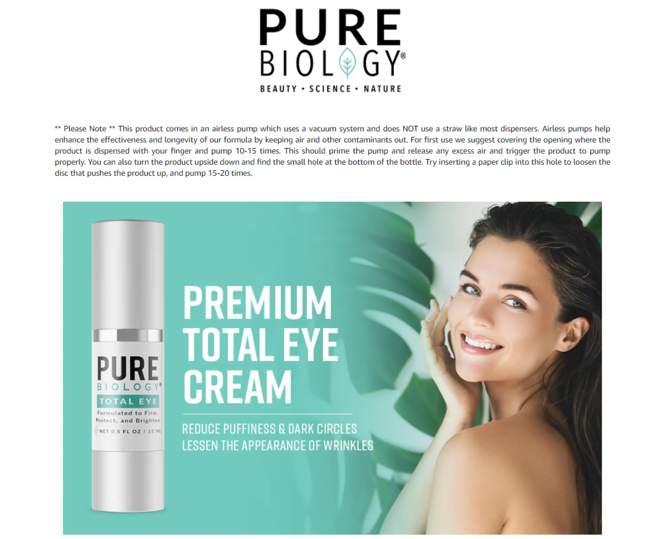 pure biology total eye cream
