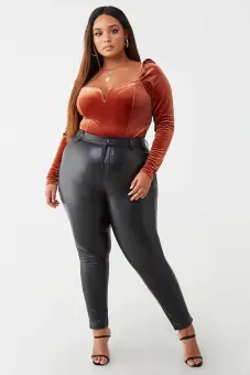 women's plus size leather pants