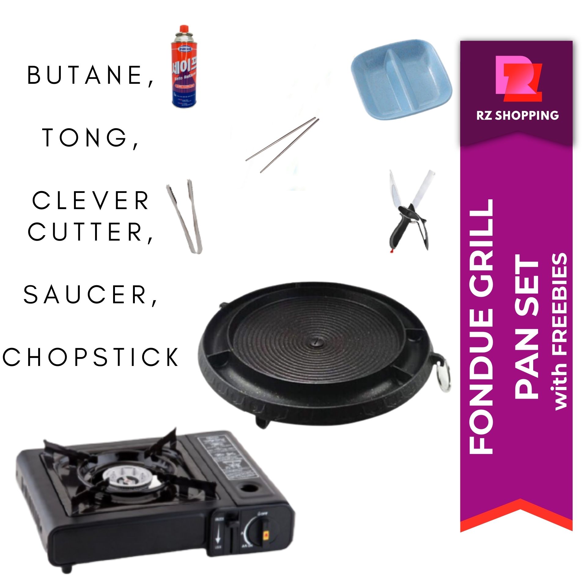 FONDUE ROUND GRILL CHEESE PAN Best for Samgyupsal With FREE Clever