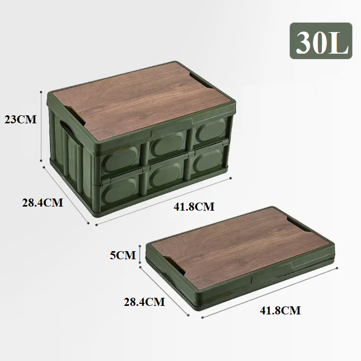 30L Plastic Foldable Storage Box Space Saving Box Portable Storage