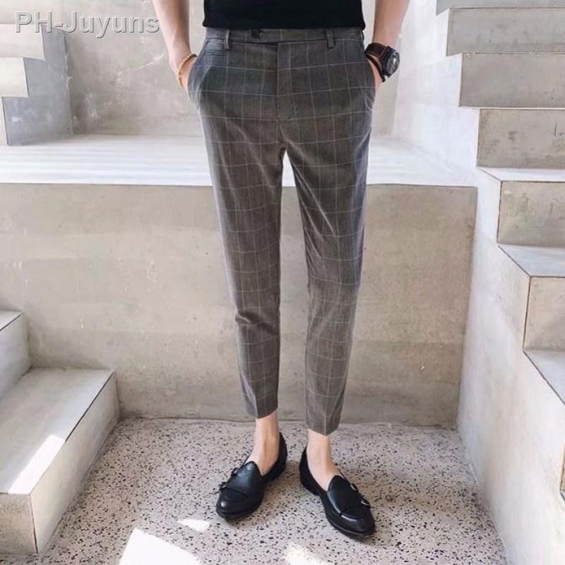 mens plaid ankle pants