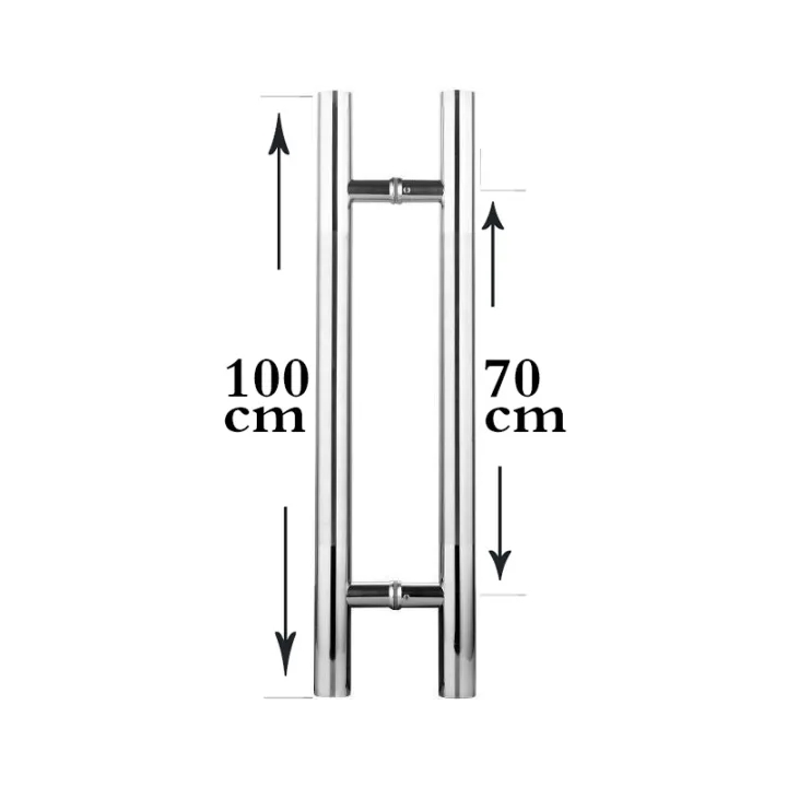 STRONGAR 72 In. Offset Ladder Style Back-to-Back Matte Black Stainless Steel Door Pull Handleset For Easy Installation Olp B 72 1250