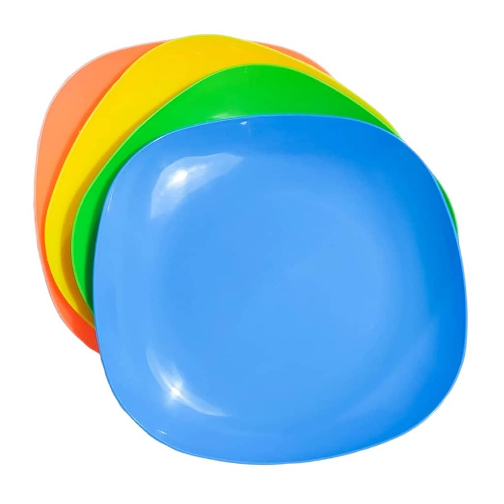 Square Plastic Plates Colorful Dinner Plate Plato Plasticware