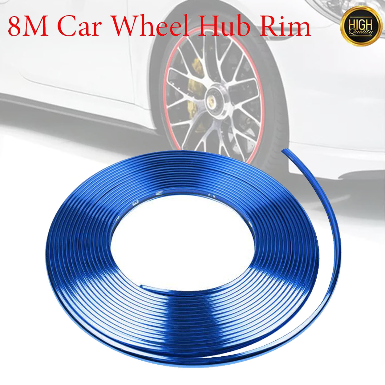8M Car Hub Trim Decoration AntiCollision Strip Wheel Rim Protector