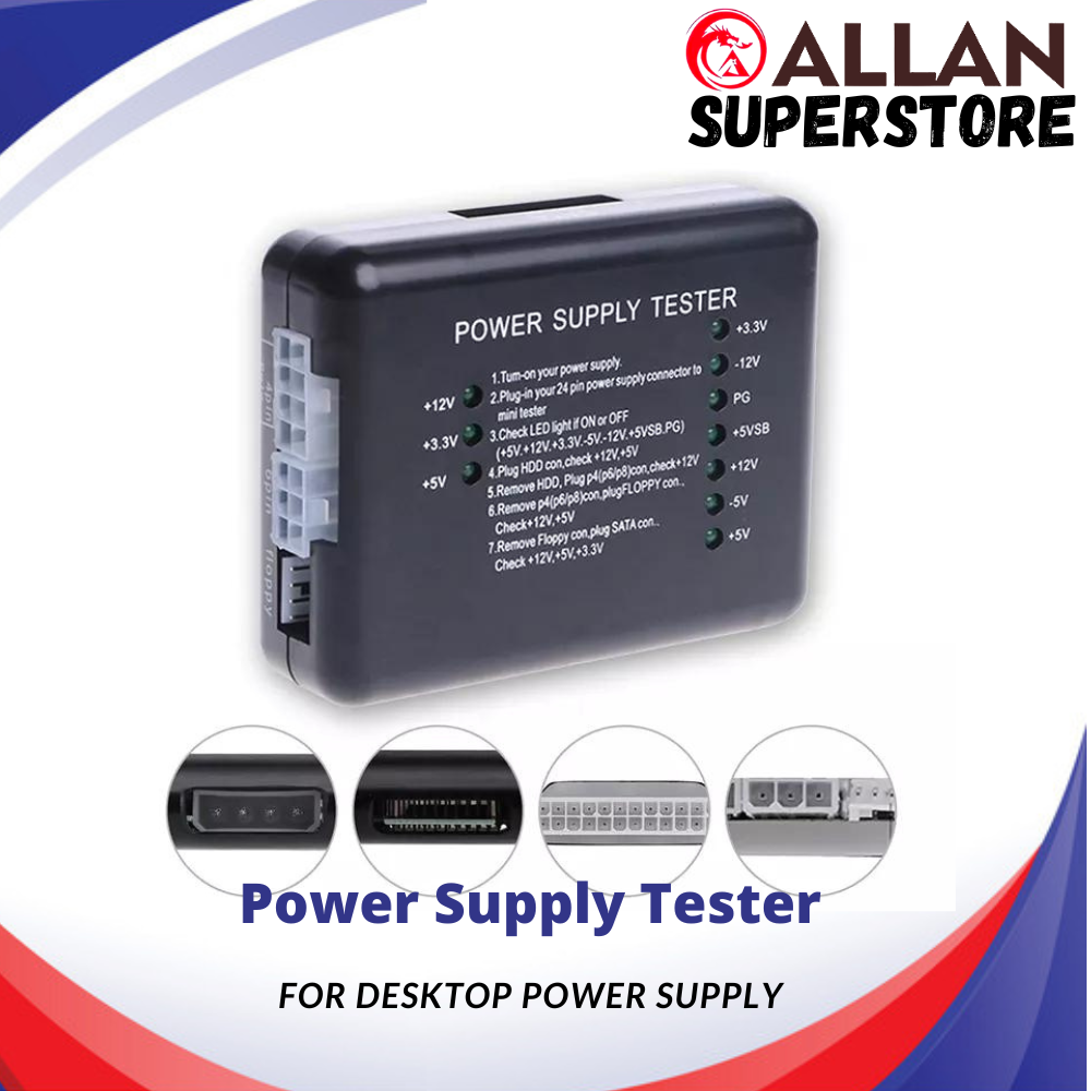 Allan Superstore PC Power Supply Tester HDD Meter Tester Checker 20/24
