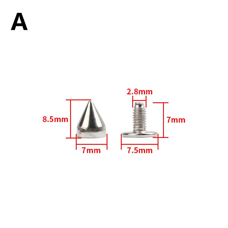 Fzbm 10Sets Hardware Accessories Metal Bag Studs DIY Crafts Leather Belt Screw Rivets Decorative Spikes Shoes Clothes