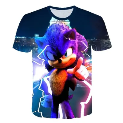 Boys Sonic the Hedgehog Print Clothes Girls 3D Funny sonic T-shirts Costume Children 2020 summer Clothing Kids Tees Baby Tshirts