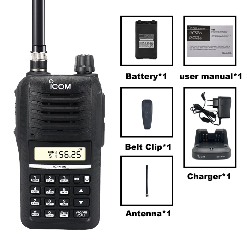 Genuine ICOM V86 walkie-talkie VHF 7 Watts Water Dust and Shock ...