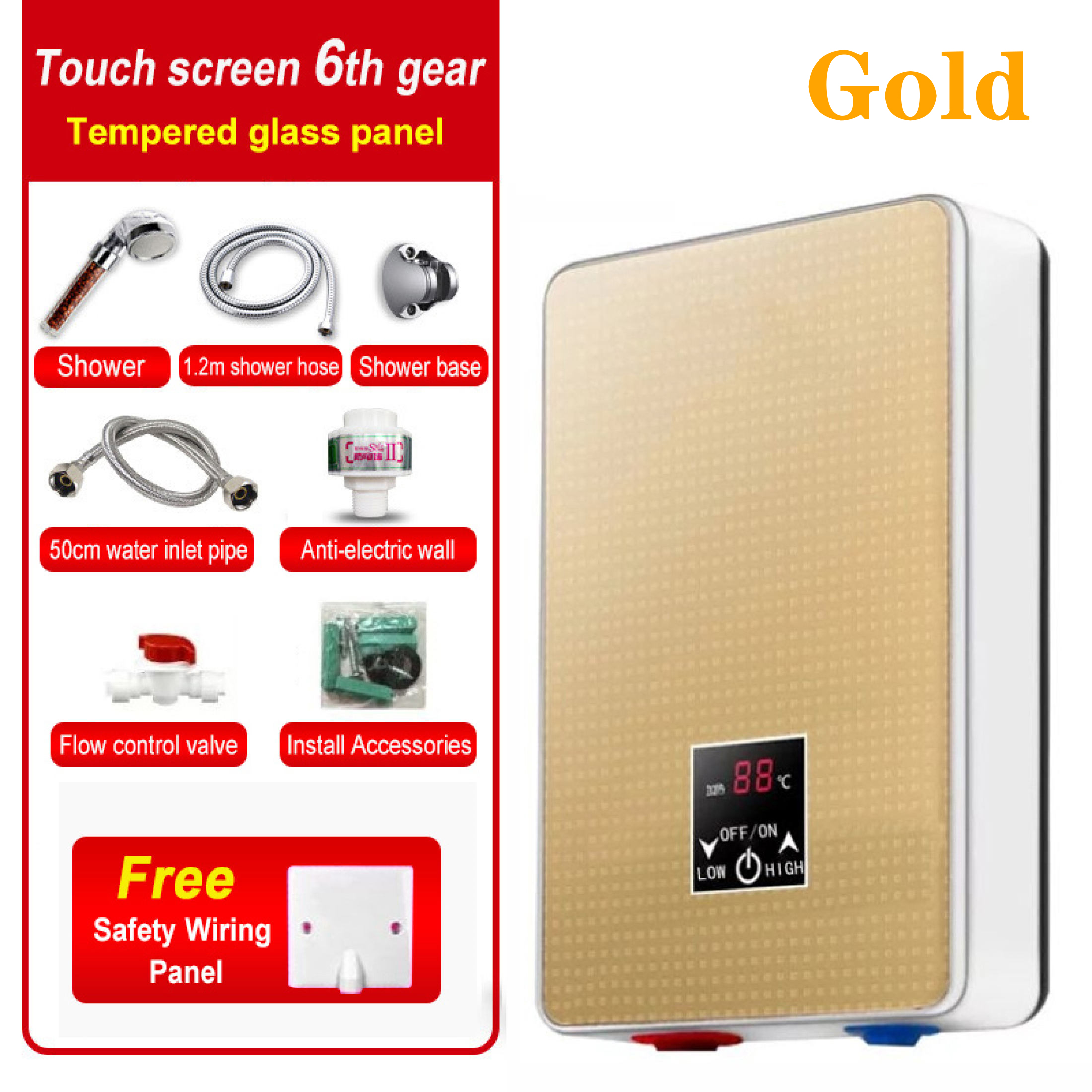 olome Shower heater Electric Hot Water Heater Instant Heating 220V