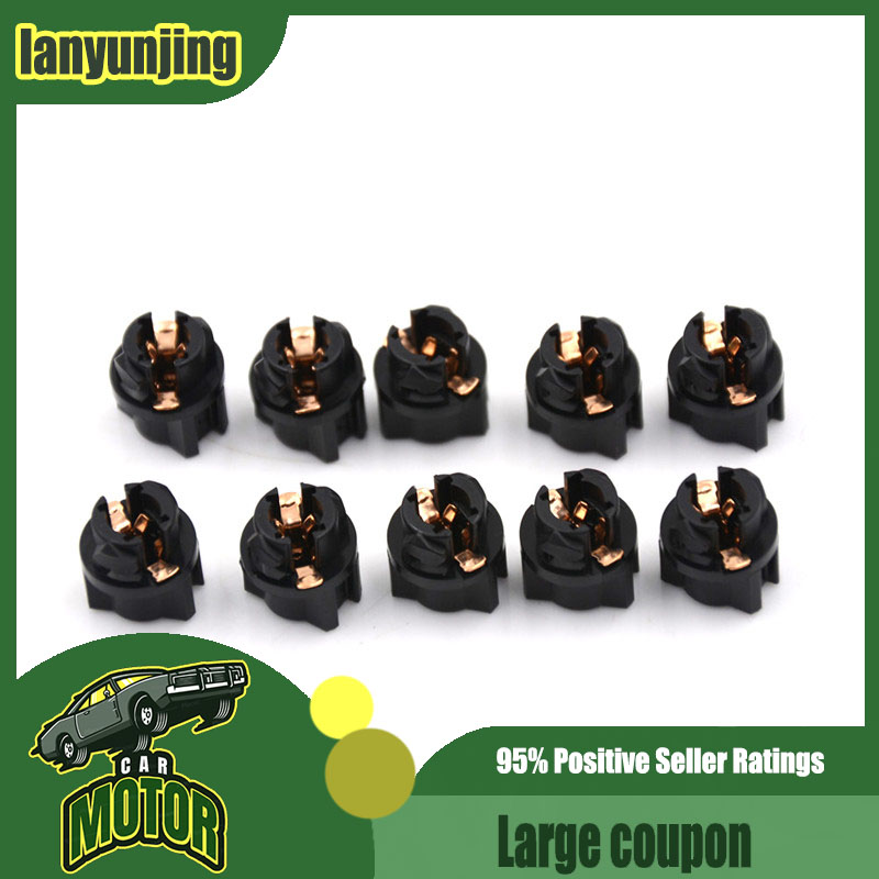 10-Pack Green LED Twist Lock Bulbs For Car Dash & Instrument Panel (T5 5050 SMD) By SCITOO