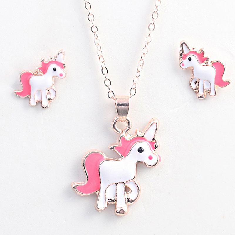 Amazon Unicorn Pendant Set SYS Childrens Gift Girls Kids Pink