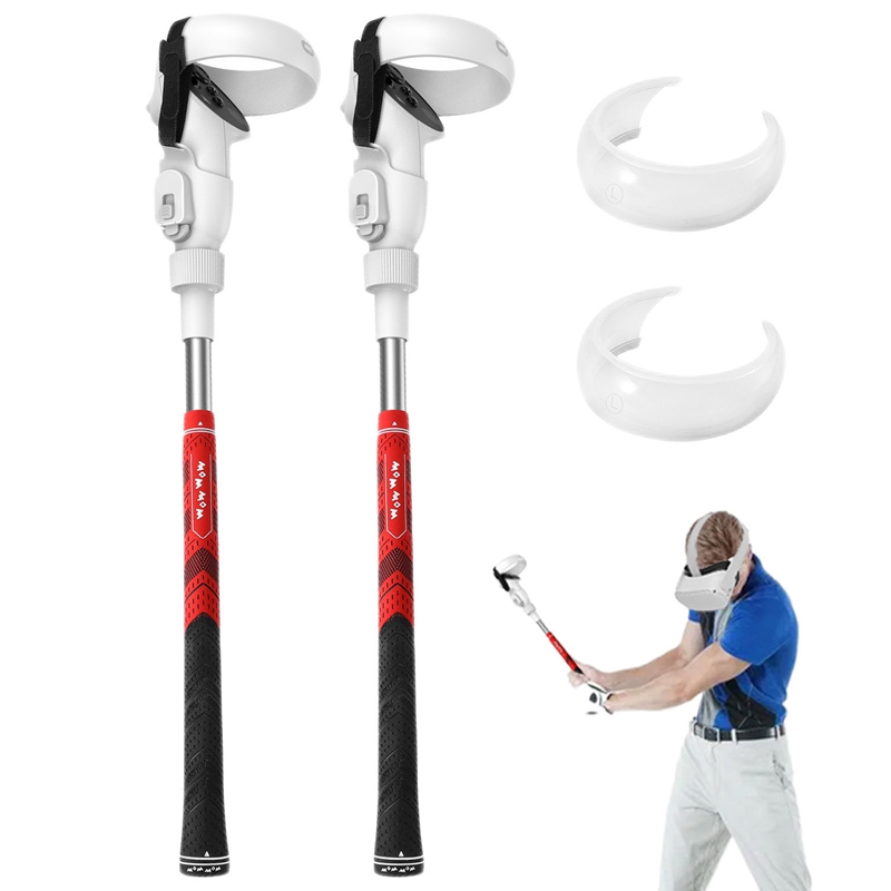 VR Golf Club Adapter Plastic VR Golf Club Adapter Controller Grips Stick Handle for Oculus Quest 2 Rift S Golf Club Attachment for Oculus Quest 2 VR