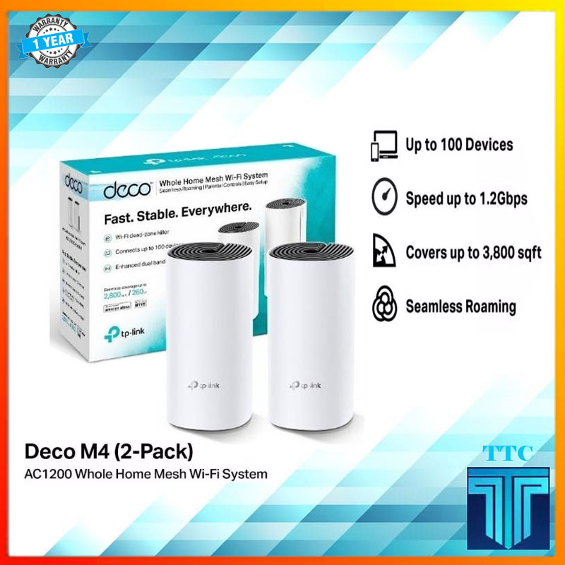 TP-Link Deco M4 (2-pack) AC1200 Whole Home Mesh Wi-Fi System Mesh WiFi  Lazada PH