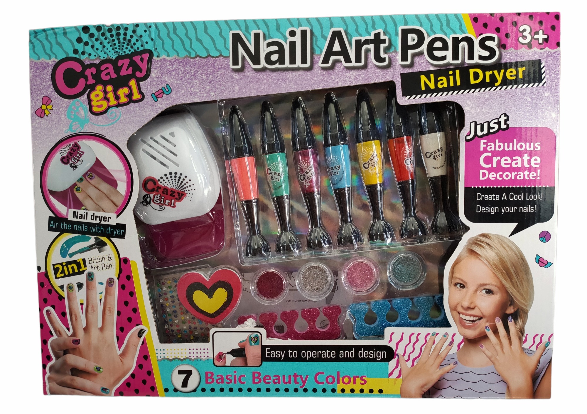 Nail Art Pens Kids Nail Art with nail dryer Girls nail cosmetic Kids Nail  Art | Lazada PH