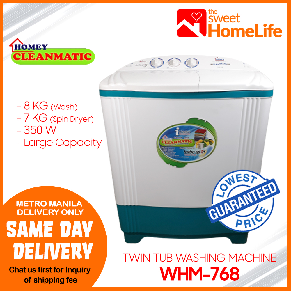 Emall Philippines Cleanmatic Twin Tub Washing Machine with Dryer 8 kg