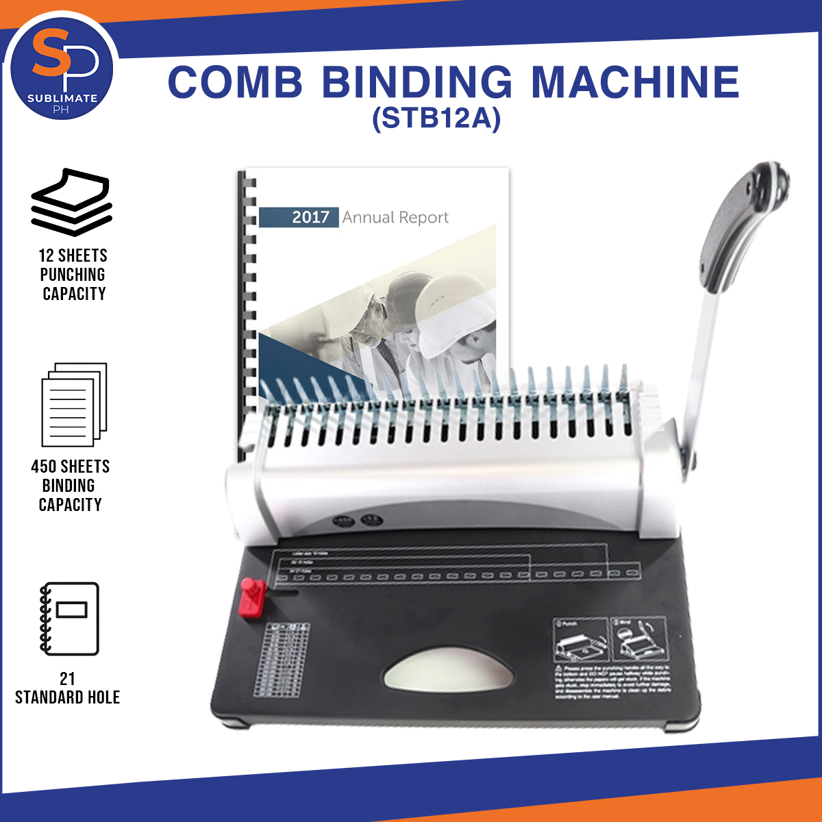 STB12A Comb Binding Machine A4 Size (Max Punching 12 Sheets