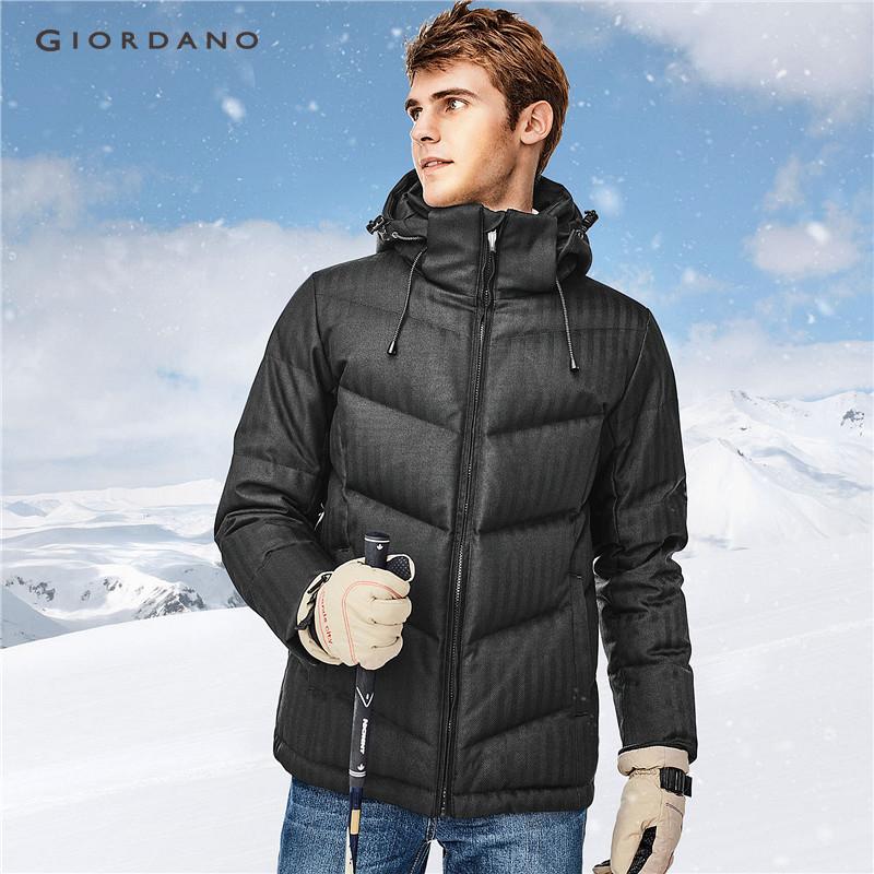 Giordano Men Detachable hooded down jacket Free Shipping 01078661