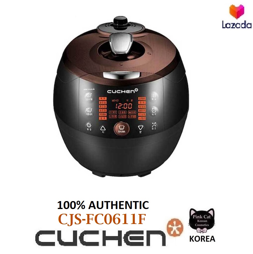 KOREAN CUCHEN Electronic Pressure Rice Cooker CJS-FC0611F (6 cups)  Black/Dark Brown