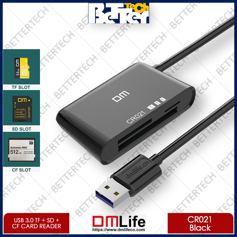 DM Life USB 3.0 To 3 In 1 Card Reader CR021 (Black) [ dmlife ...
