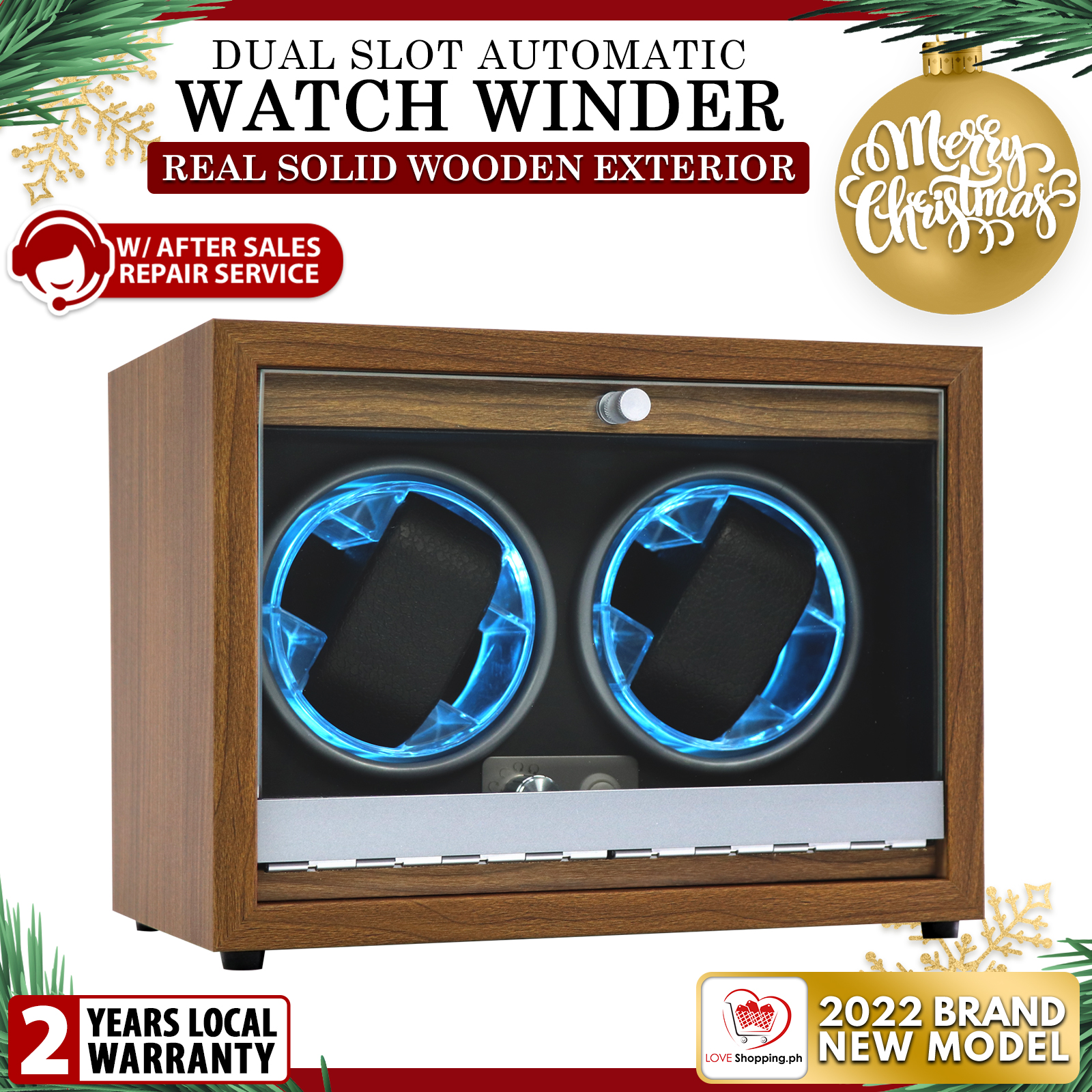 Single Automatic Rotation Watch Winder Wooden Exterior Watch Box Watch Display (BLACK & BROWN
