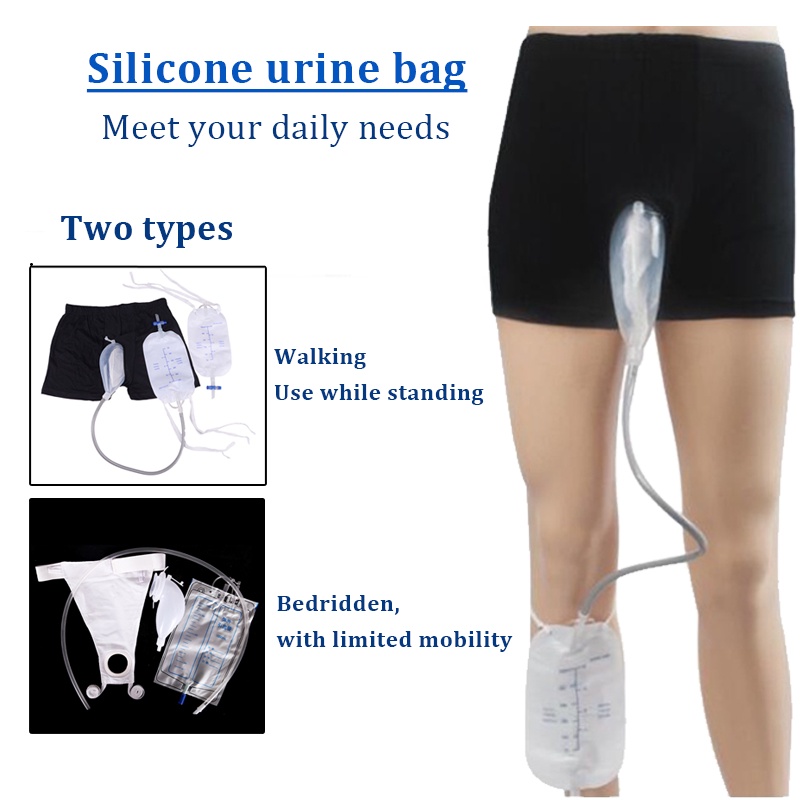 Male Female Reusable Urine Bag Urinal Pee Holder Collector Urinary  Incontinence`