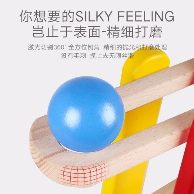 Wooden Big Sliding Game Toy with 2 Race Balls Early Educational