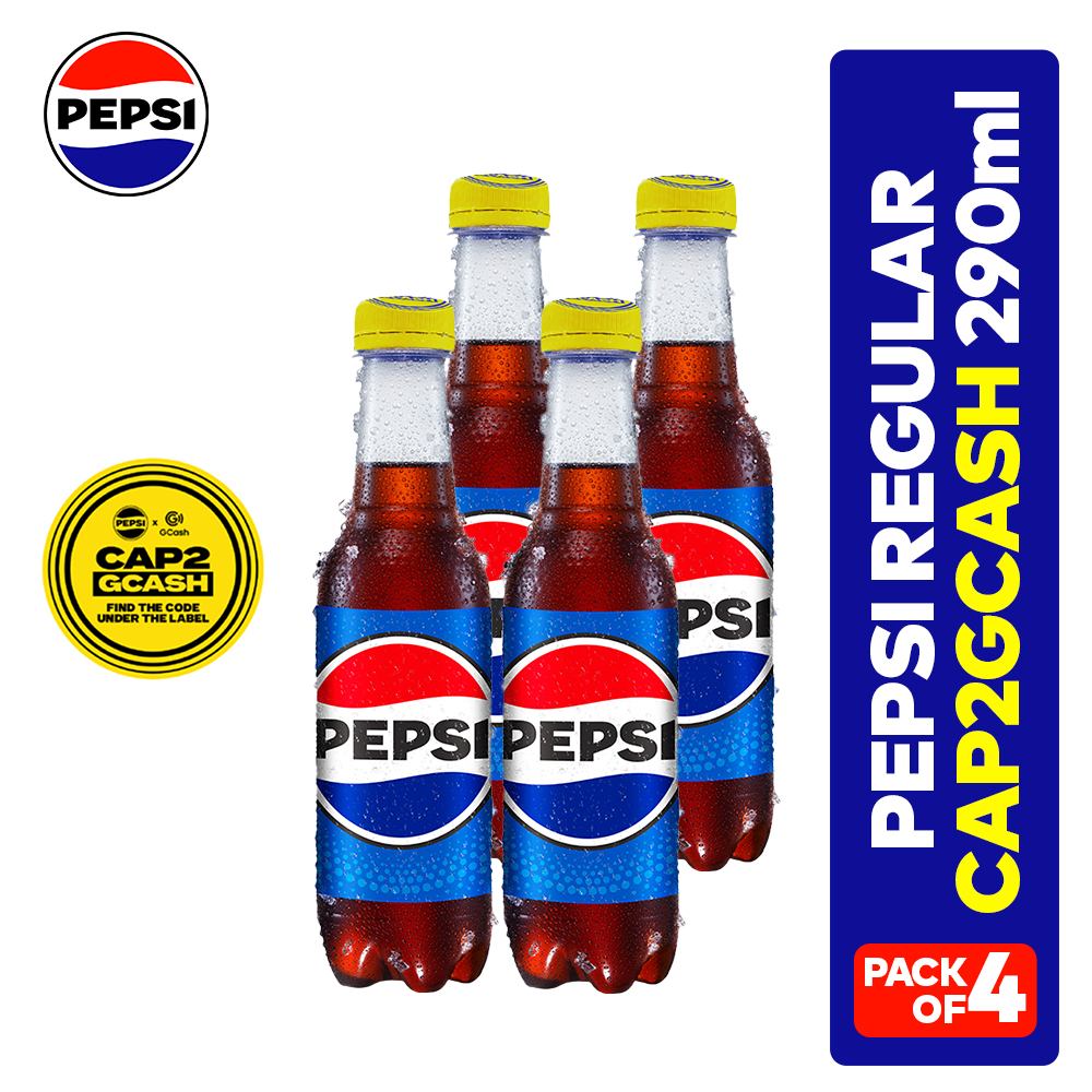 Pepsi Regular CAP2GCASH 290ml - Set of 4 | Lazada PH