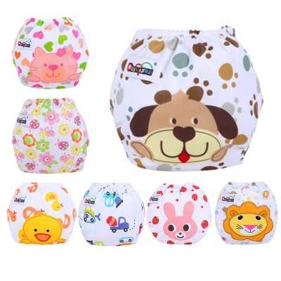 Washable Baby Training Pants Cloth Diaper Cartoon Soft Cloth Cover Reusable Adjustable