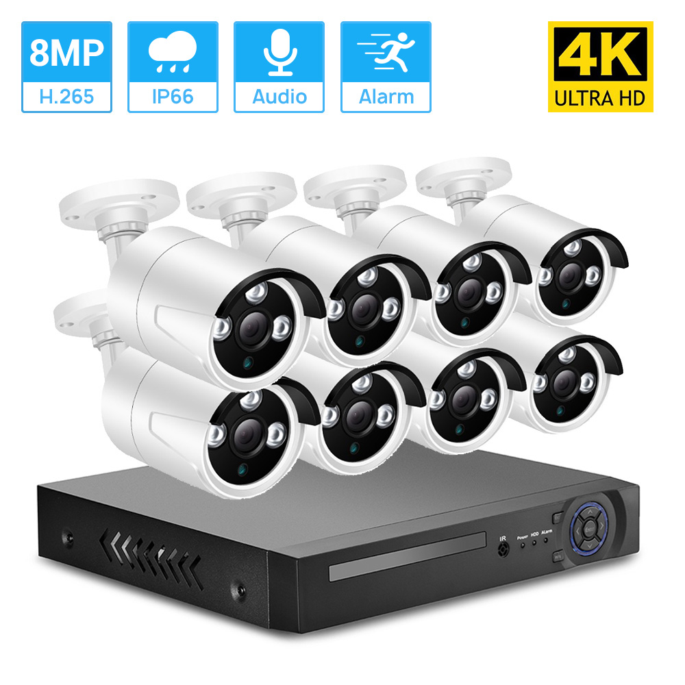 Hamrol 4K Ultra HD 8MP POE NVR Kit H.265 CCTV Record Security System IP ...