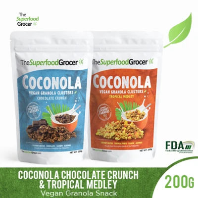 The Superfood Grocer Coconola Vegan Granola Clusters Chocolate Crunch & Tropical Medley 200g (Set Pack)