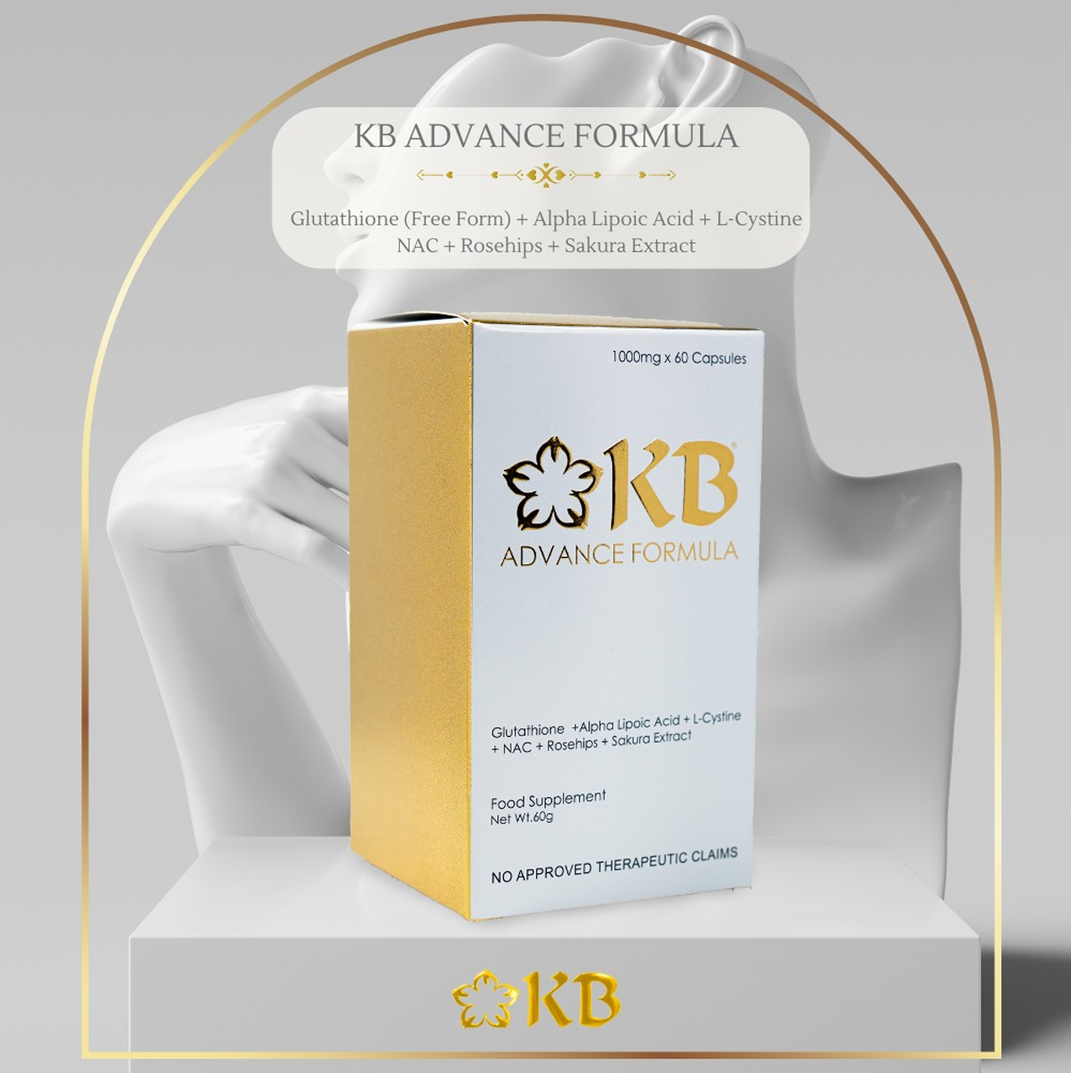 kb glutathione price in mercury drug KB Advance Formula Glutathione + Alpha Lipoic Acid + L-Cystine + NAC +  Rosehips+ Sakura Extract 1000mg x 60 Capsules - Lazada