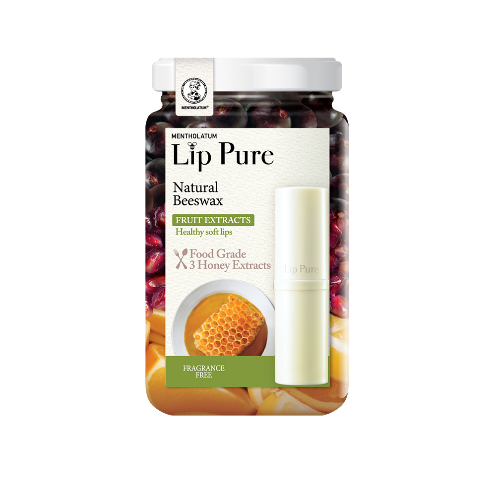 Mentholatum Lip Pure Natural Lip Balm Beeswax Fruit Extracts Fragrance