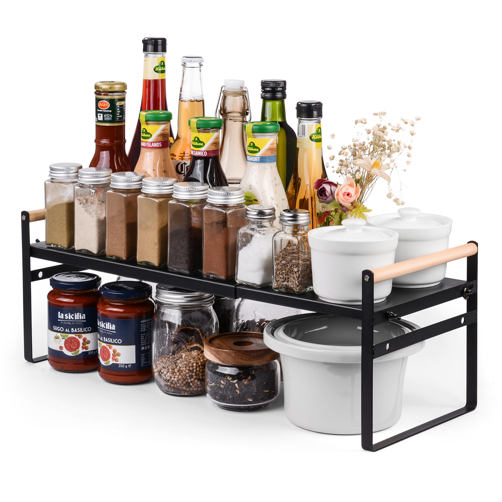 Expandable Storage Shelf Rack Kitchen Organizer Microwave Oven