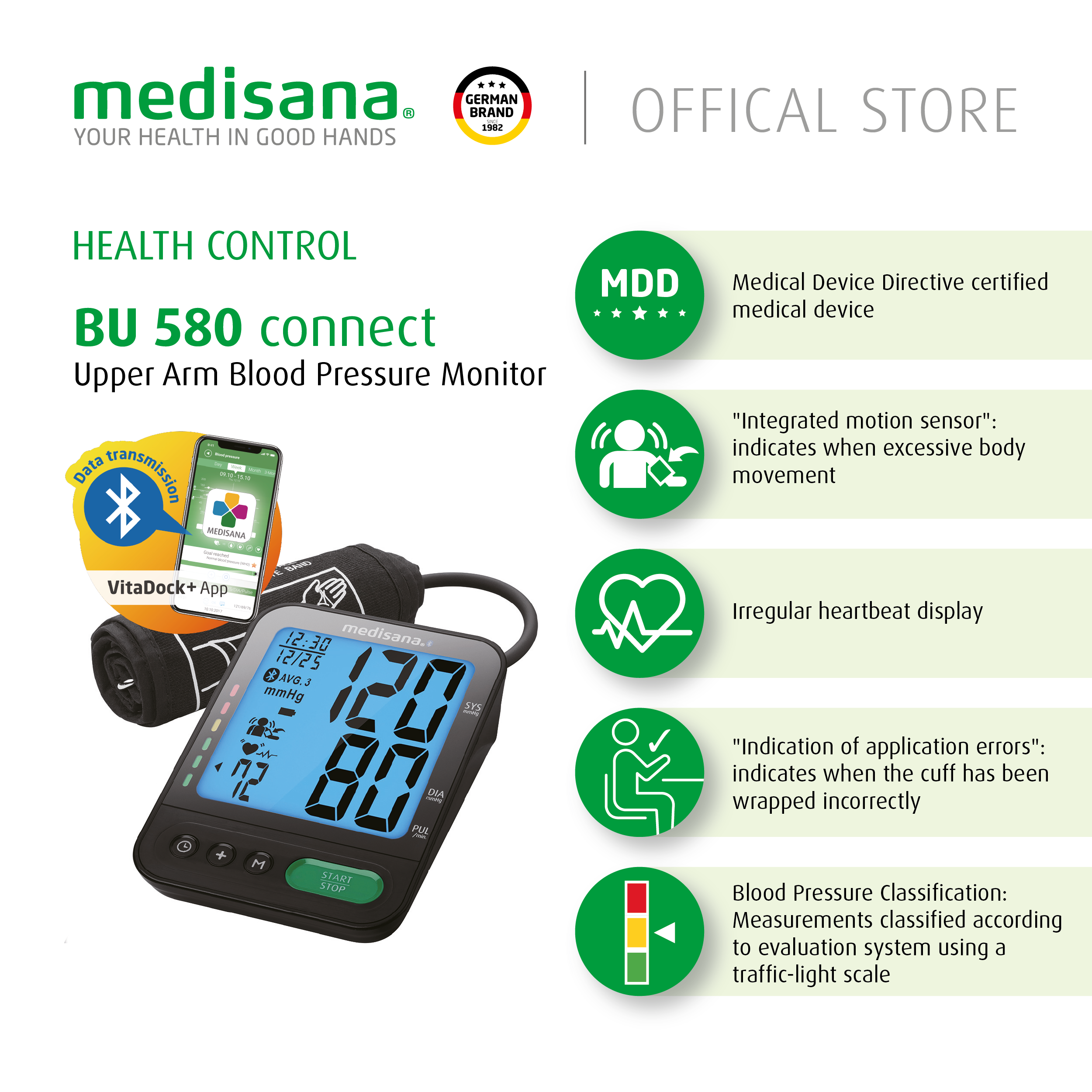Medisana BU 580 connect Upper Arm Blood Pressure Monitor Lazada PH