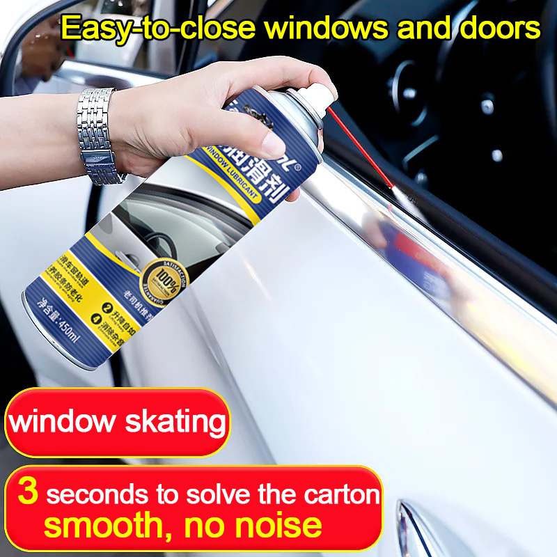 Car Window Lubricant Auto Maintenance 450mL Car Door Noise Cancellation Window Lubricant Rubber