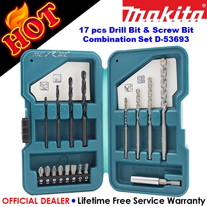 Makita 17 pcs Drill Bit Screw Bit Combination Set D-53693