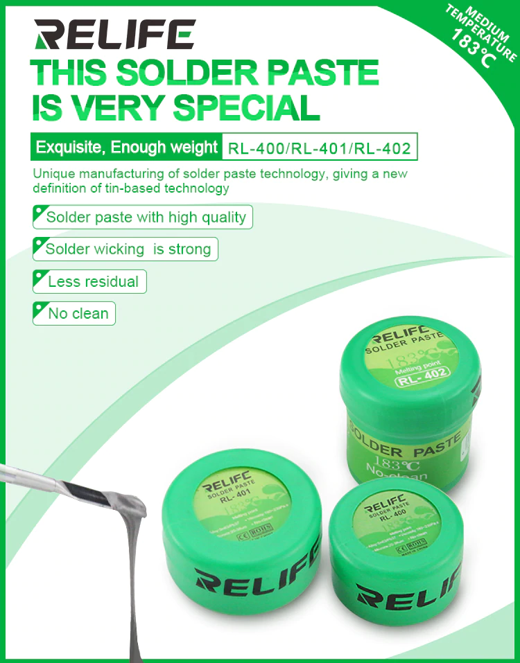 RELIFE 183 Solder paste RL402(40G) Unique manufacturing of solder