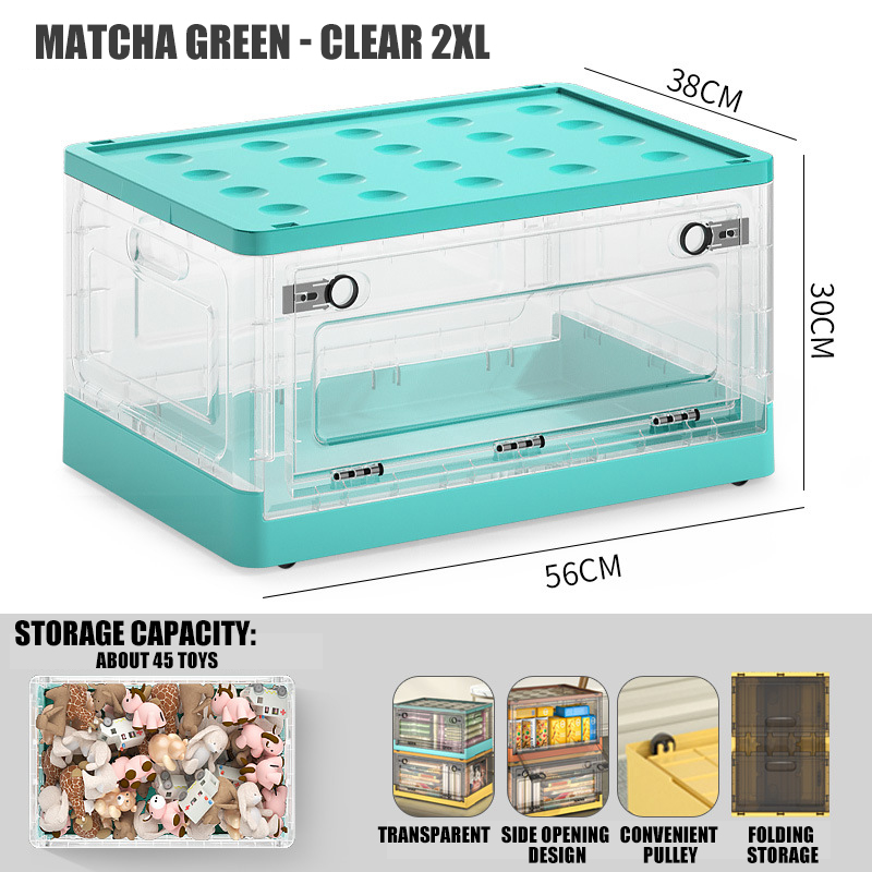 Folding storage box organizer for clothes flip top storage box foldable