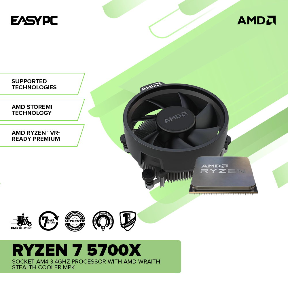 EasyPC | AMD Ryzen 7 5700X Socket AM4 3.4GHz with AMD Wraith