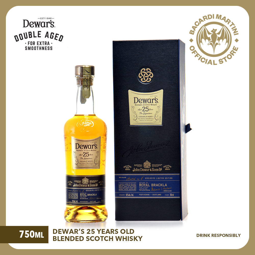 DEWAR'S 25 Year Old Blended Scotch Whisky 750ml, 40 ABV Double