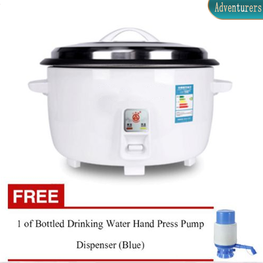 Adventurers 13L / 6.6L / 36 cups Rice Cooker (White) Free Bottled Drinking Water Hand Press Pump