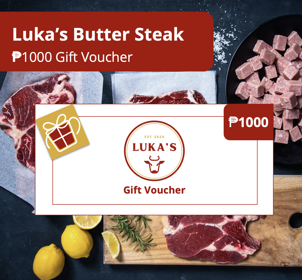 Luka's Butter Steak PHP 1000 Gift Voucher Lazada PH