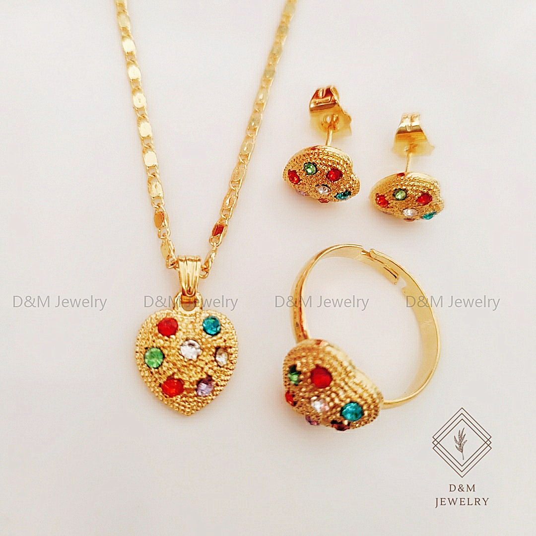 D\u0026M Jewelry 22K Saudi Gold Plated Set 
