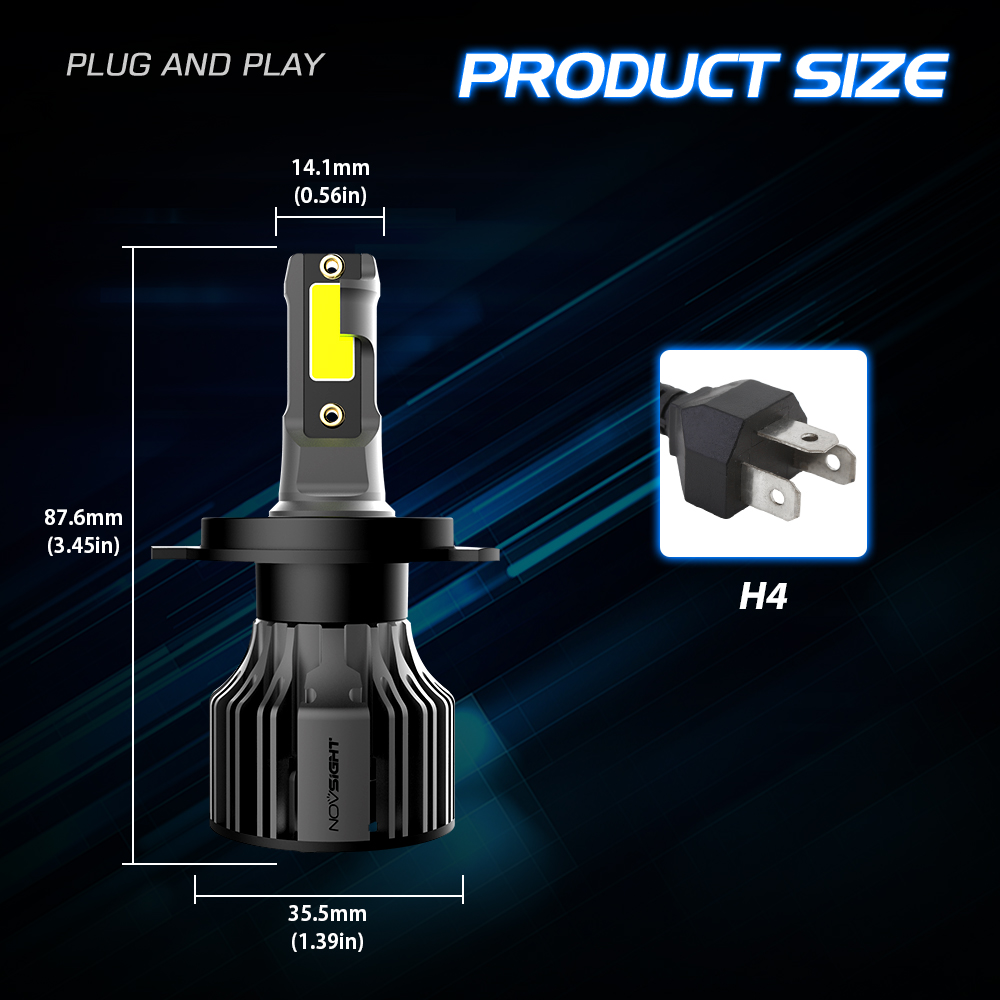 Novsight【lowest price】2PCS LED Car Headlight N39 H7 H1 H4 H11 H1 H3 9012 HB3 9005 HB4 9006 72W