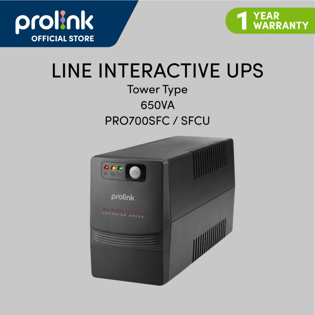 Prolink PRO700SFC Line Interactive UPS 650VA 390Watts Super Fast