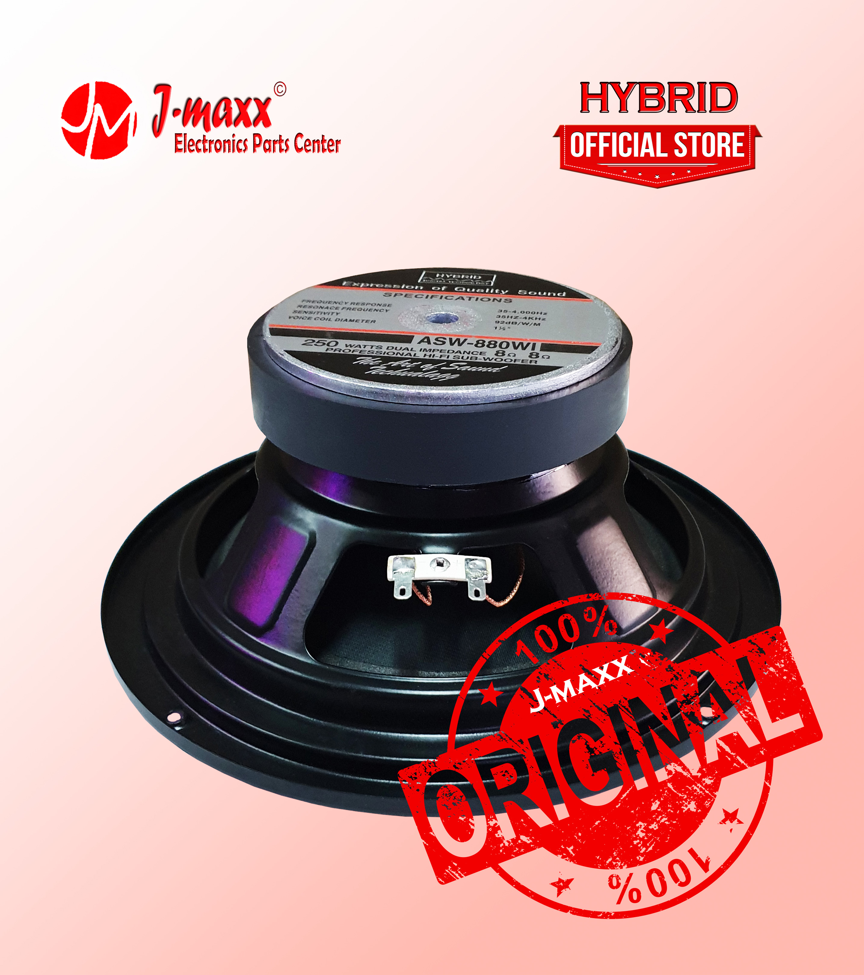 HYBRID Professional HI-FI Subwoofer Speaker inches 250W ASW