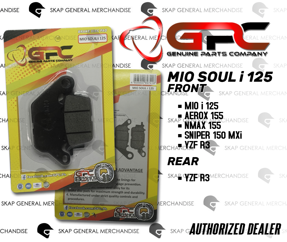 Gpc Motorcycle Disc Brake Pad Front Mio Souli 125 • Mioi 125